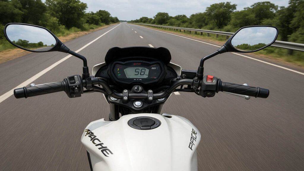 Riding View Of TVS Apache RTR 180