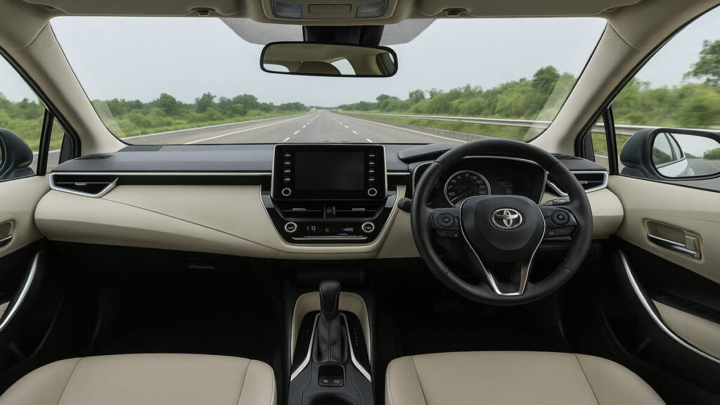 Toyota Corolla interior dashboard view