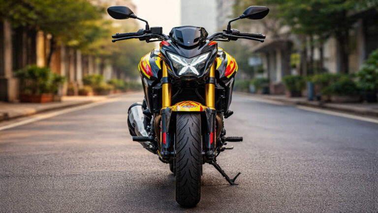 Hero Xtreme 160R 4V front view in Neon Shooting Star colour