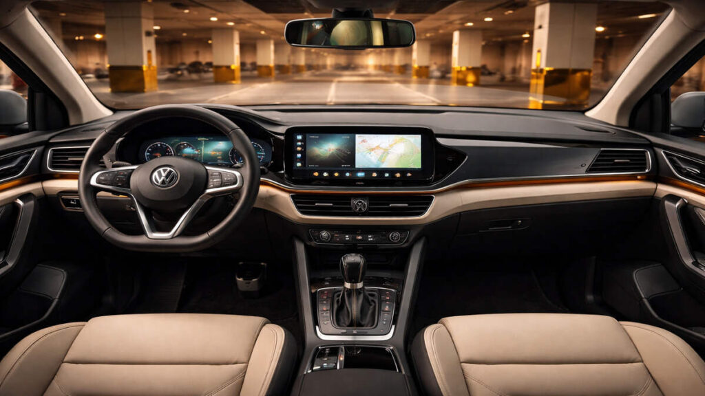 Volkswagen Tera interior dashboard view with touchscreen infotainment